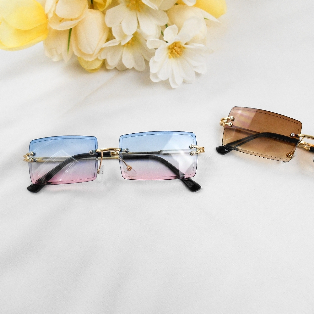 Gradient Rimless Sunglasses - Picture 8 of 8